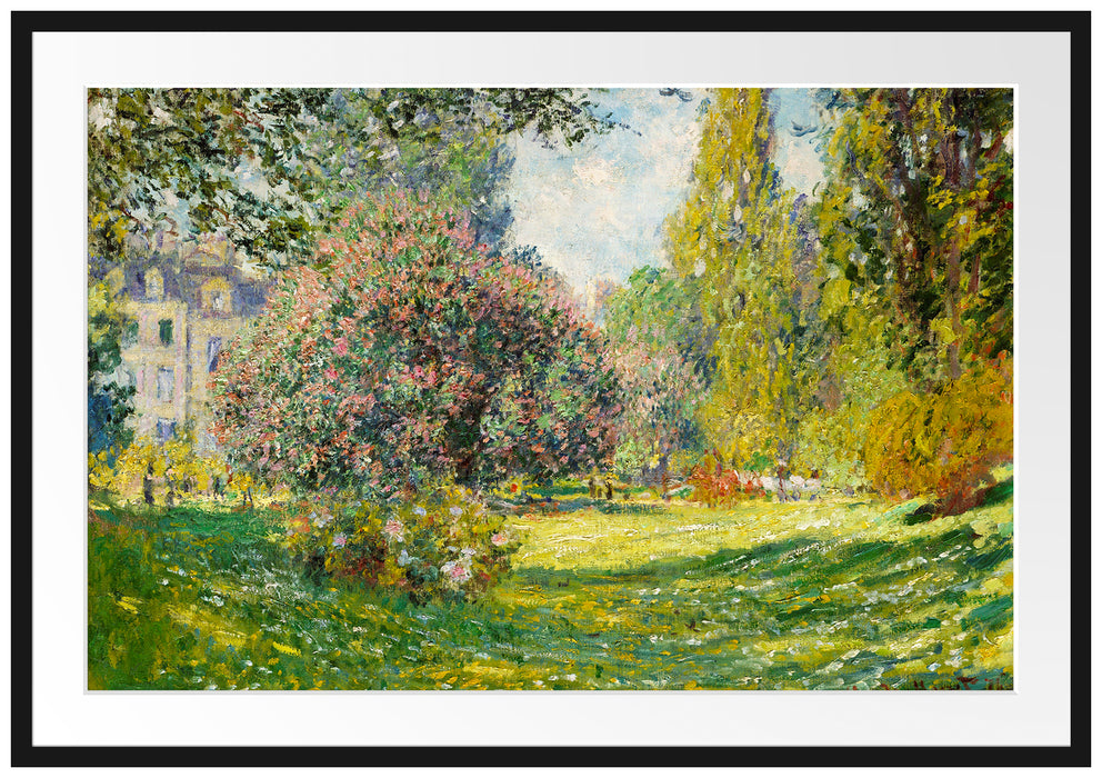 Claude Monet - Landschaft am Park Monceau Passepartout Rechteckig 100