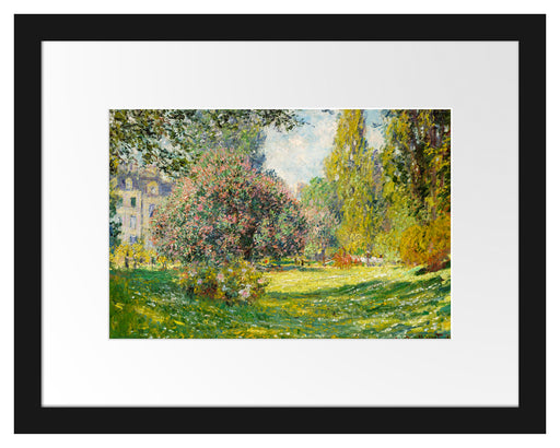 Claude Monet - Landschaft am Park Monceau Passepartout Rechteckig 30