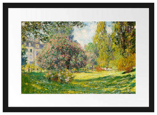 Claude Monet - Landschaft am Park Monceau Passepartout Rechteckig 40