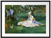 Claude Monet - Die Familie Monet in ihrem Garten Passepartout Rechteckig 80