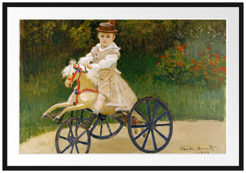 Claude Monet - Jean Monet auf seinem Pferderad Passepartout Rechteckig 100
