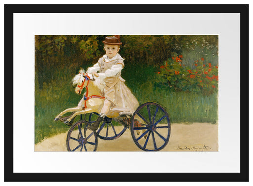 Claude Monet - Jean Monet auf seinem Pferderad Passepartout Rechteckig 40