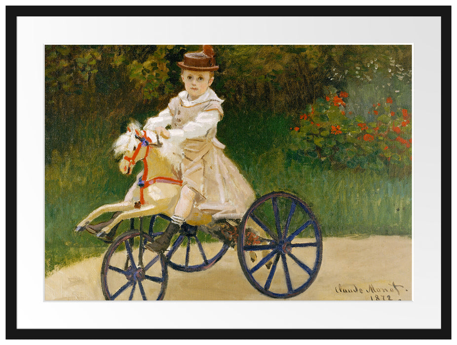 Claude Monet - Jean Monet auf seinem Pferderad Passepartout Rechteckig 80