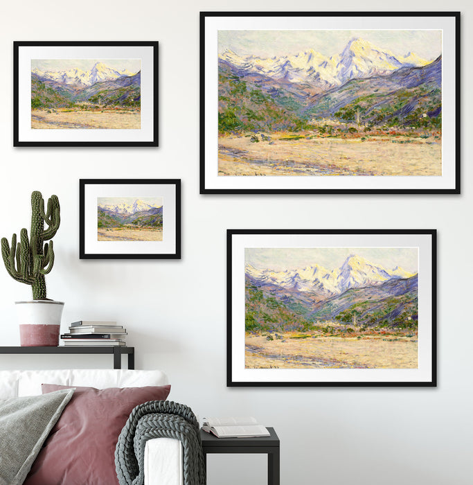 Claude Monet - Das Tal der Nervia Passepartout Wohnzimmer Rechteckig