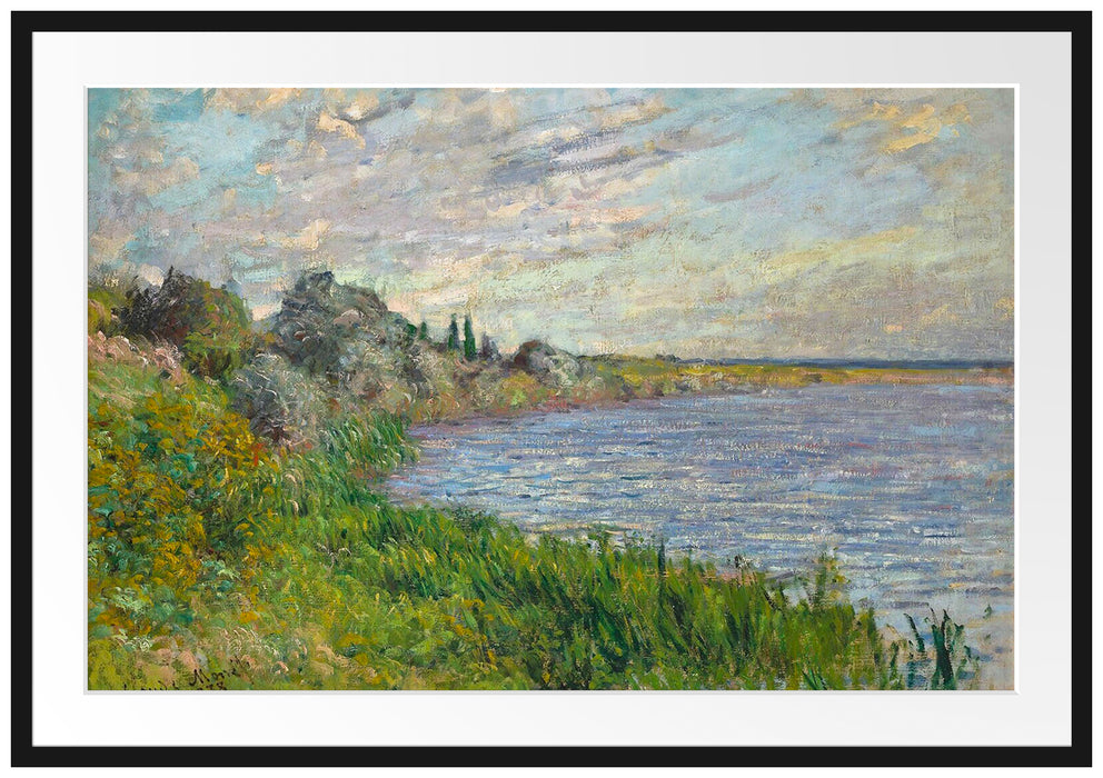 Claude Monet - Die Seine bei Vétheuil Passepartout Rechteckig 100