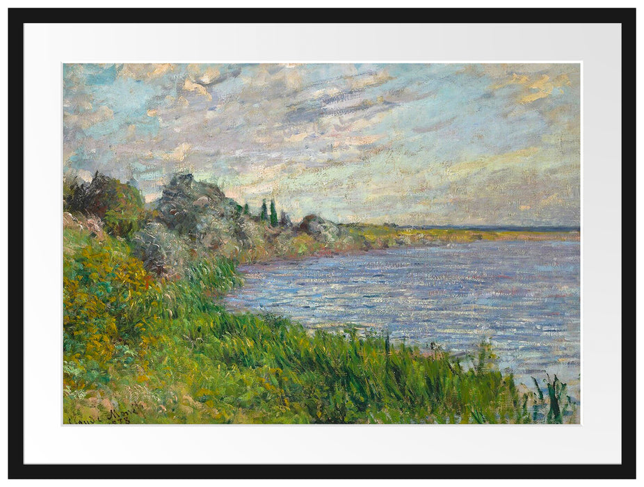 Claude Monet - Die Seine bei Vétheuil Passepartout Rechteckig 80