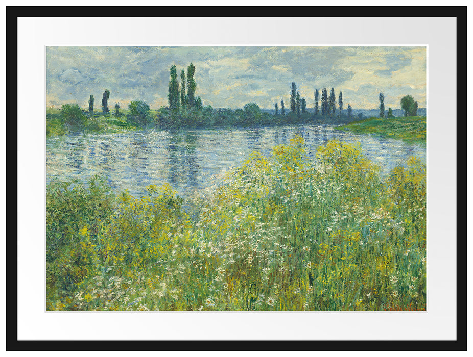 Claude Monet - Île aux Fleurs bei Vétheuil Passepartout Rechteckig 80