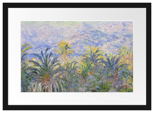 Claude Monet - Palmen in Bordighera Passepartout Rechteckig 40