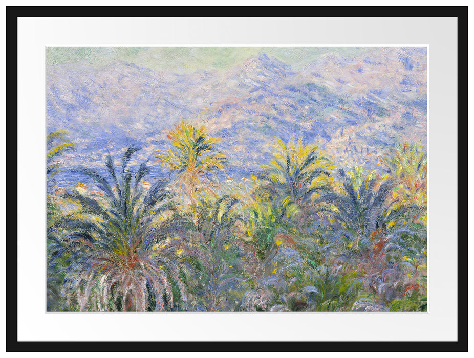 Claude Monet - Palmen in Bordighera Passepartout Rechteckig 80