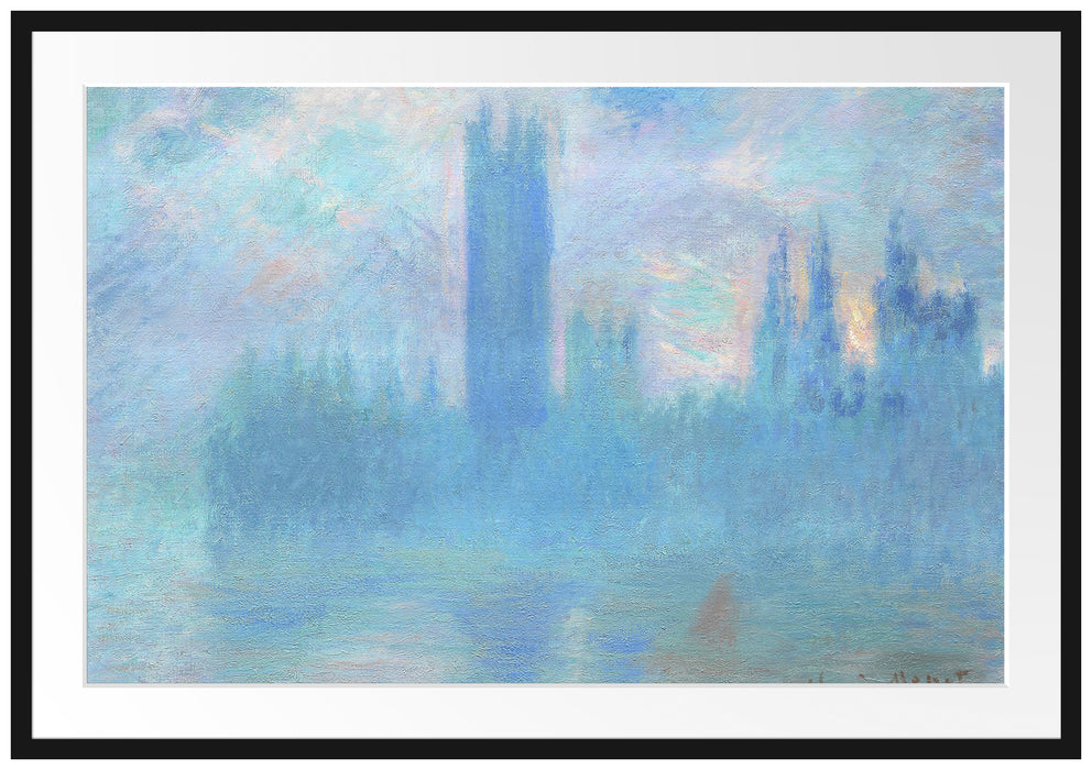 Claude Monet - Das Parlament von London Passepartout Rechteckig 100