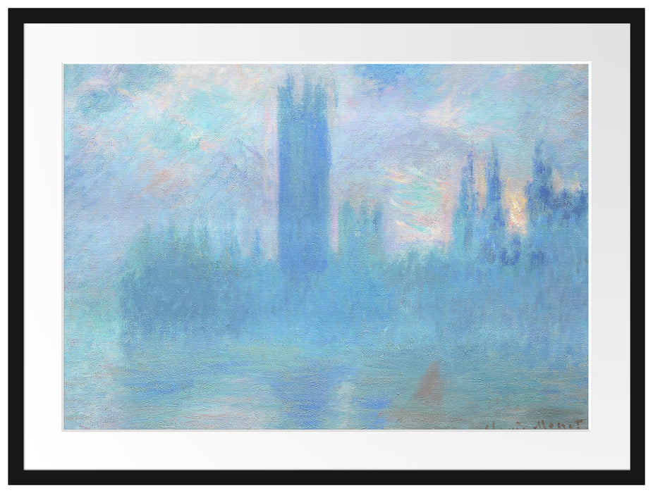 Claude Monet - Das Parlament von London Passepartout Rechteckig 80