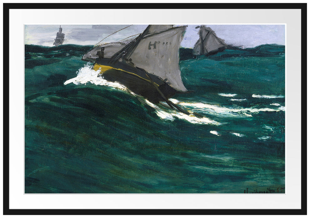 Claude Monet - Die grüne Welle Passepartout Rechteckig 100