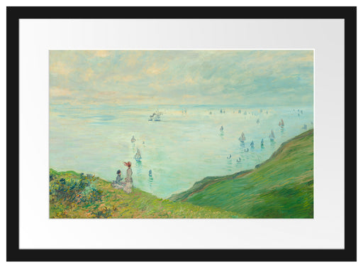 Claude Monet - Klippen bei Pourville Passepartout Rechteckig 40