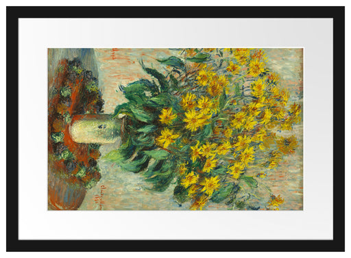 Claude Monet - Topinambur Blumen Passepartout Rechteckig 40