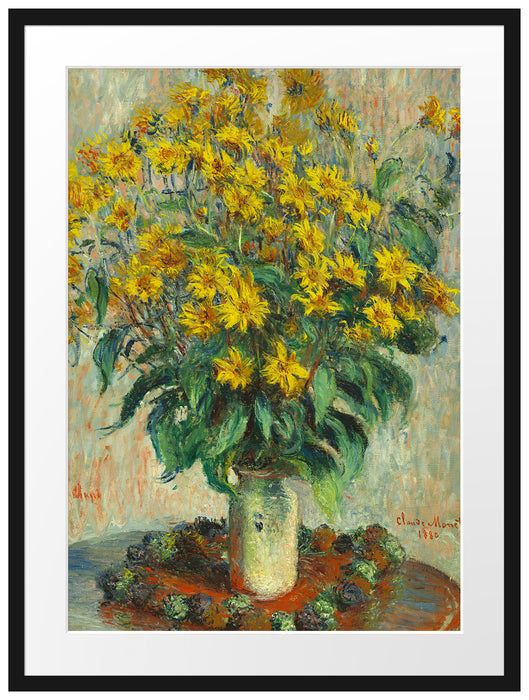Claude Monet - Topinambur Blumen Passepartout Rechteckig 80