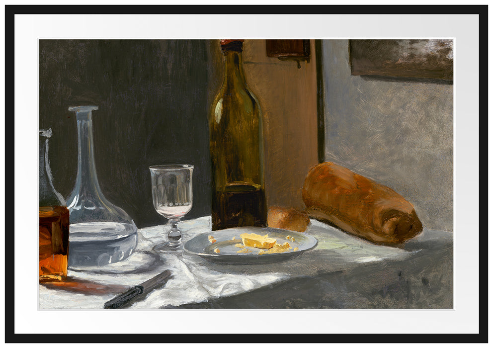 Claude Monet - Stillleben mit Flasche Passepartout Rechteckig 100
