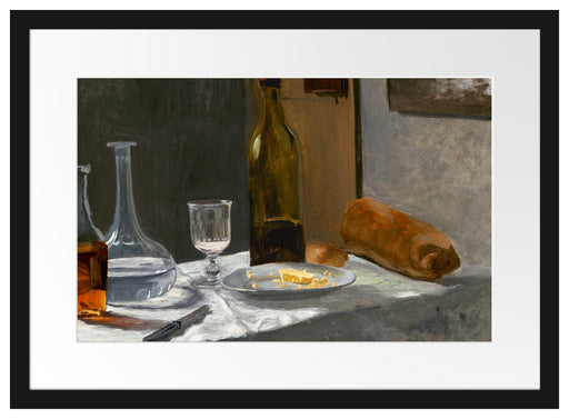 Claude Monet - Stillleben mit Flasche Passepartout Rechteckig 40