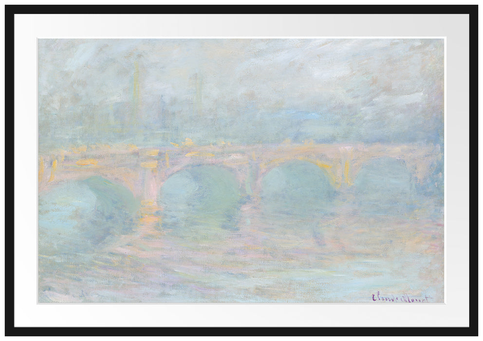 Claude Monet - Waterloo Brücke Passepartout Rechteckig 100