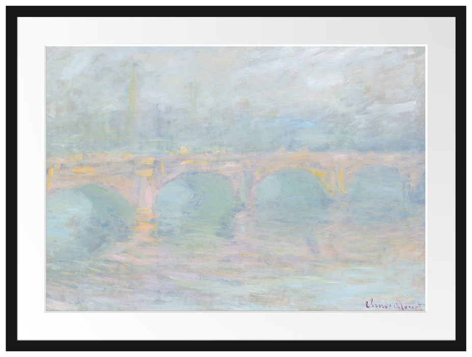Claude Monet - Waterloo Brücke Passepartout Rechteckig 80