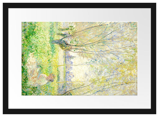 Claude Monet - Frau unter den Weiden sitzend Passepartout Rechteckig 40