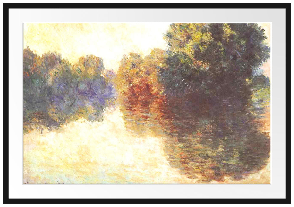 Claude Monet - Die Seine bei Giverny Passepartout Rechteckig 100