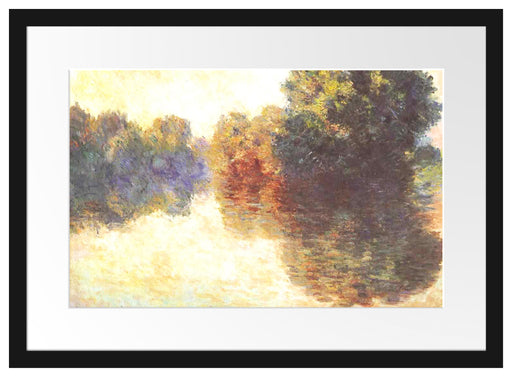 Claude Monet - Die Seine bei Giverny Passepartout Rechteckig 40