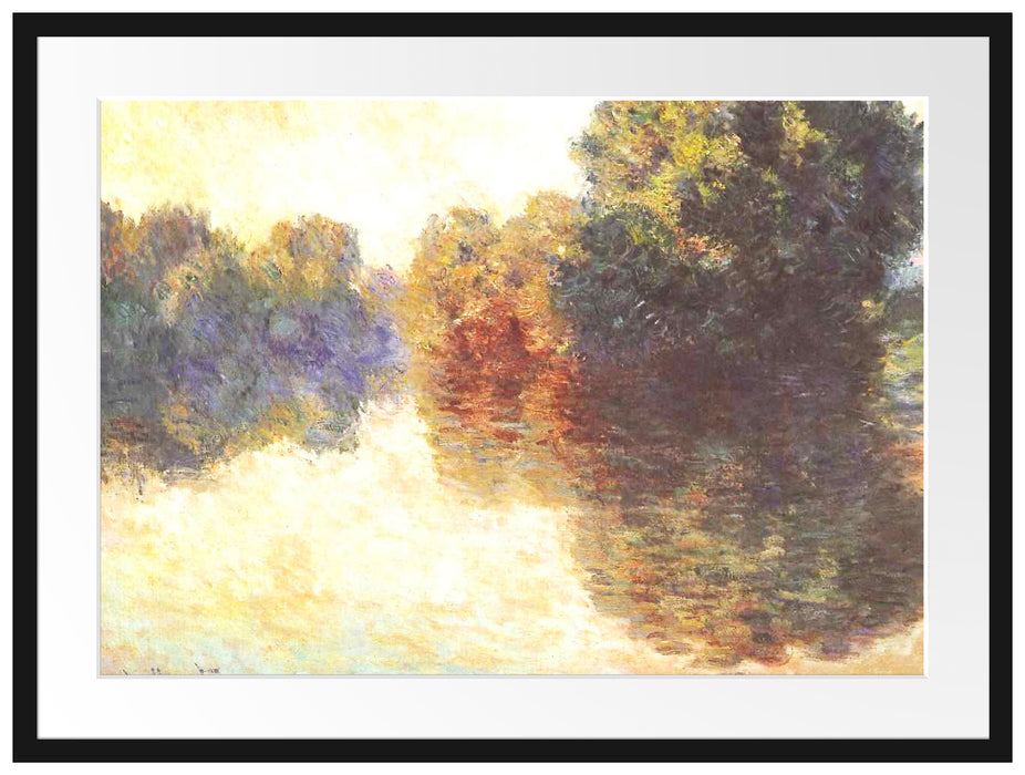 Claude Monet - Die Seine bei Giverny Passepartout Rechteckig 80