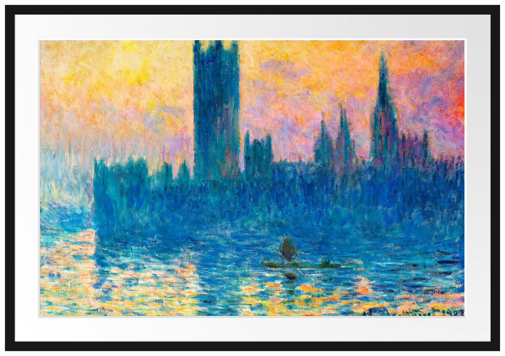 Claude Monet - The Houses of Parliament Passepartout Rechteckig 100