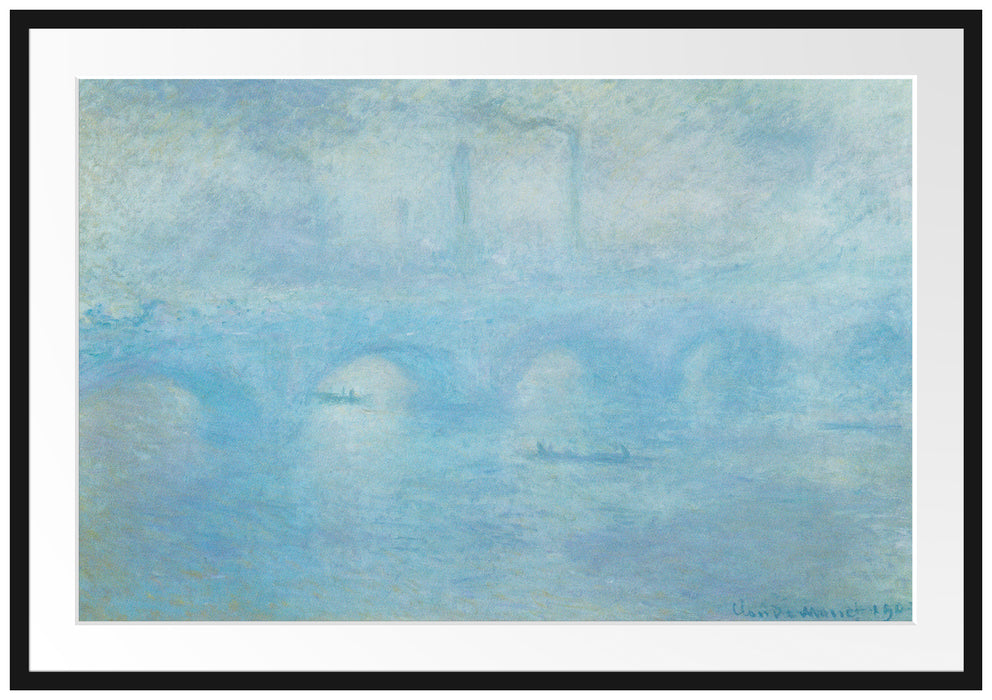 Claude Monet - Waterloo Brücke in London Passepartout Rechteckig 100