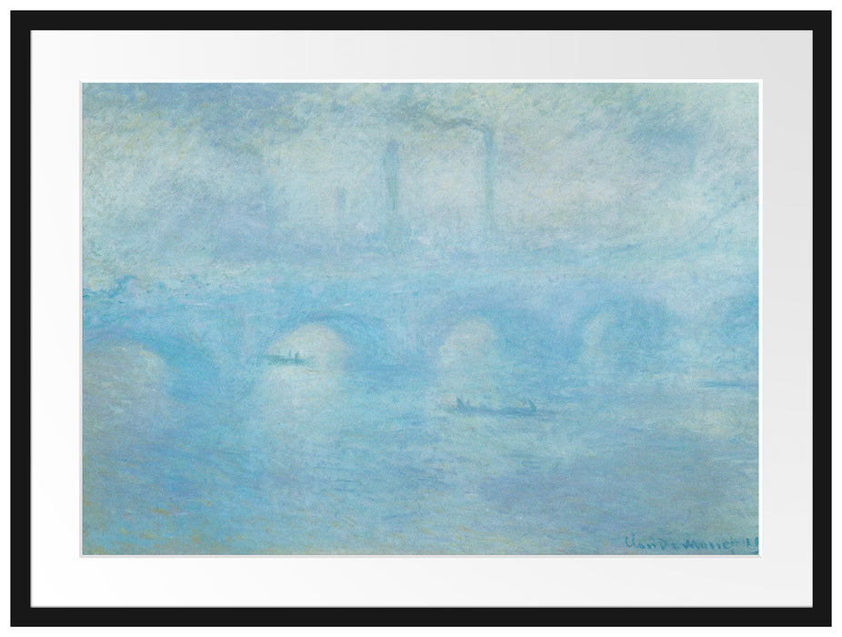Claude Monet - Waterloo Brücke in London Passepartout Rechteckig 80