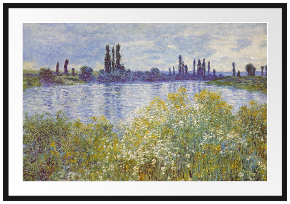Claude Monet - Seine-Ufer Vétheuil Passepartout Rechteckig 100