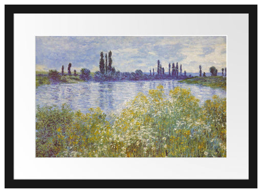 Claude Monet - Seine-Ufer Vétheuil Passepartout Rechteckig 40