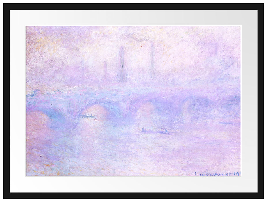 Claude Monet - Waterloo-Brücke London Passepartout Rechteckig 80