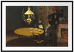 Claude Monet - Drinnen nach dem Abendessen Passepartout Rechteckig 100