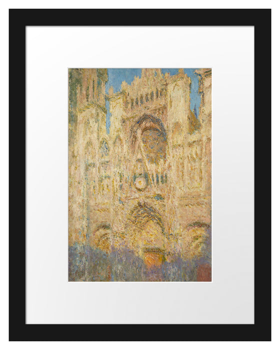 Pixxprint Claude Monet - Kathedrale von Rouen II, im Galerie-Passepartout Bilderrahmen