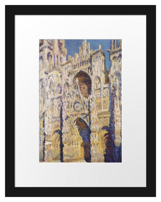 Pixxprint Claude Monet - Kathedrale von Rouen III, im Galerie-Passepartout Bilderrahmen