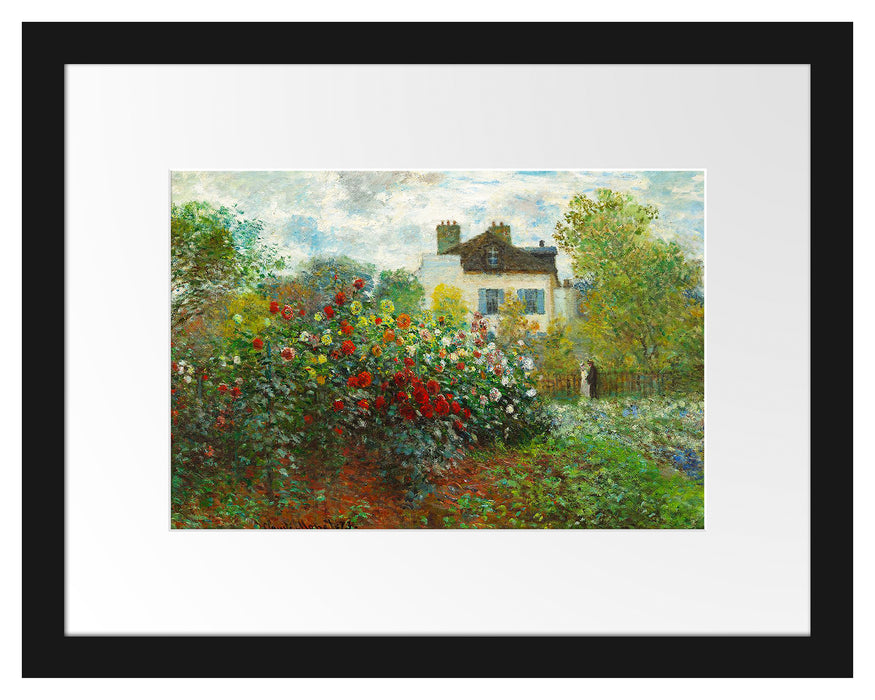Pixxprint Claude Monet - Des Künstlers Garten in ArgenteuilEi, im Galerie-Passepartout Bilderrahmen