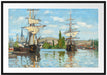 Claude Monet - Schiffe auf der Seine bei Rouen Passepartout Rechteckig 100