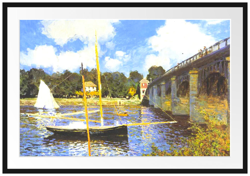 Claude Monet - Die Brücke bei Argenteuil Passepartout Rechteckig 100