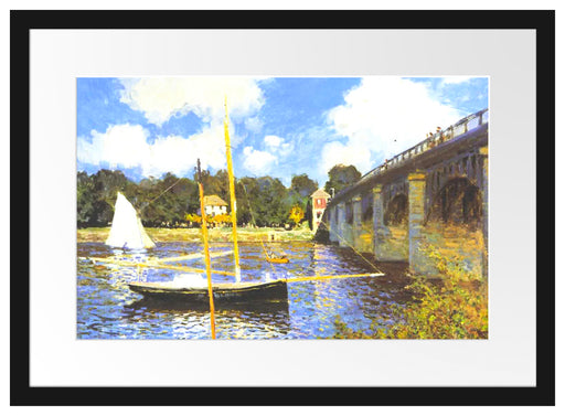 Claude Monet - Die Brücke bei Argenteuil Passepartout Rechteckig 40