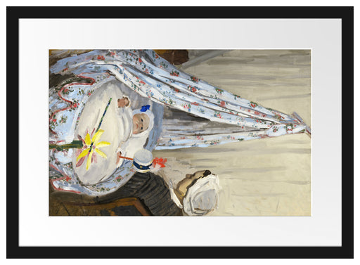 Claude Monet - Die Wiege - Camille mit Jean dem Sohn Passepartout Rechteckig 40