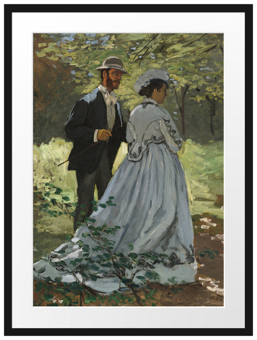 Claude Monet - Bazille und Camille Studie für Déjeun Passepartout Rechteckig 80