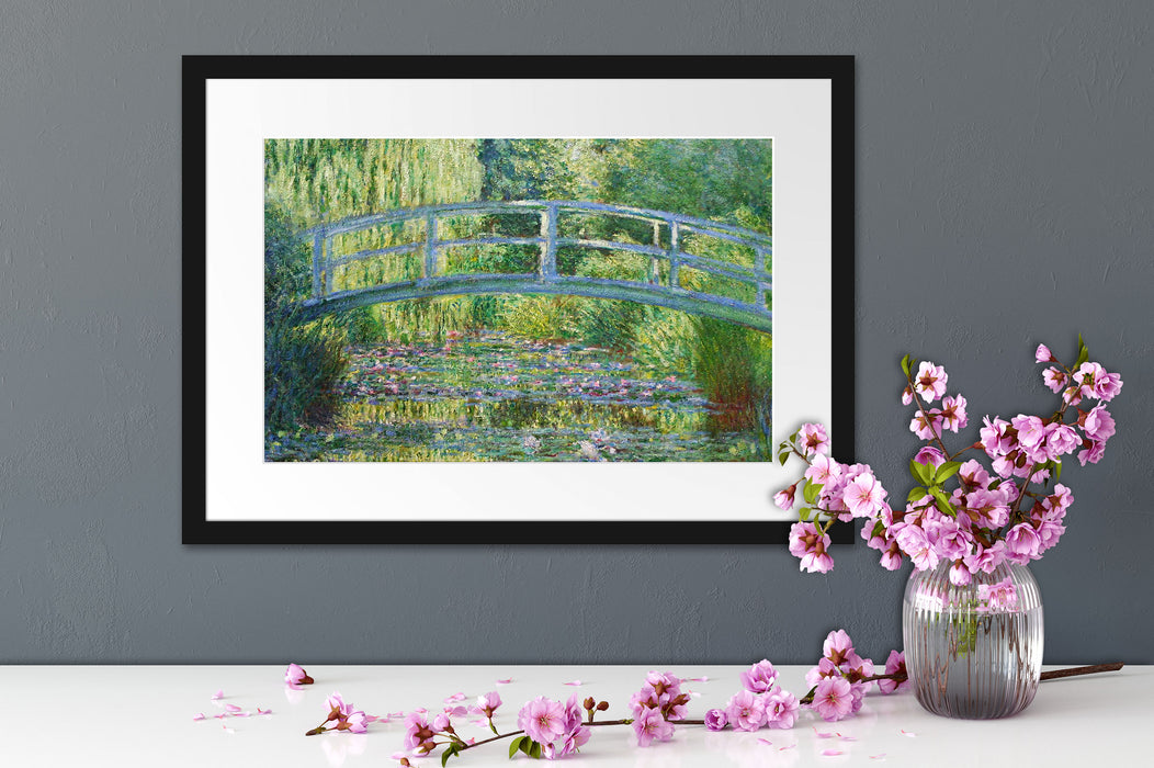 Claude Monet - Die japanische Brücke Passepartout Dateil Rechteckig