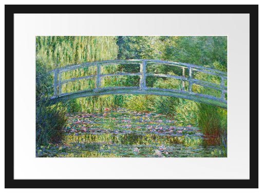Claude Monet - Die japanische Brücke Passepartout Rechteckig 40