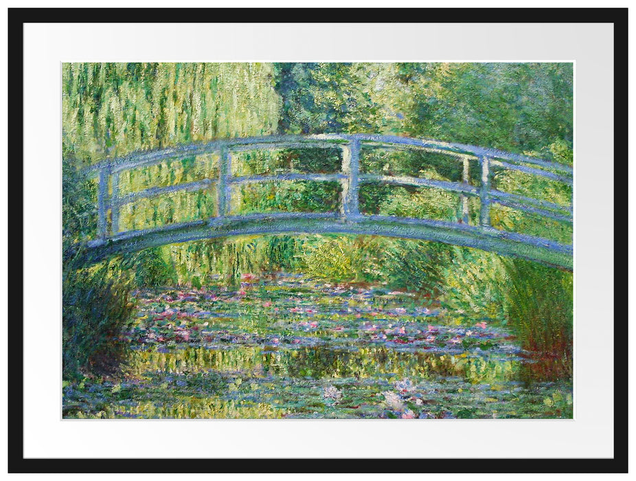 Claude Monet - Die japanische Brücke Passepartout Rechteckig 80