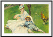 Claude Monet - Madame Monet mit ihrem Sohn Passepartout Rechteckig 100