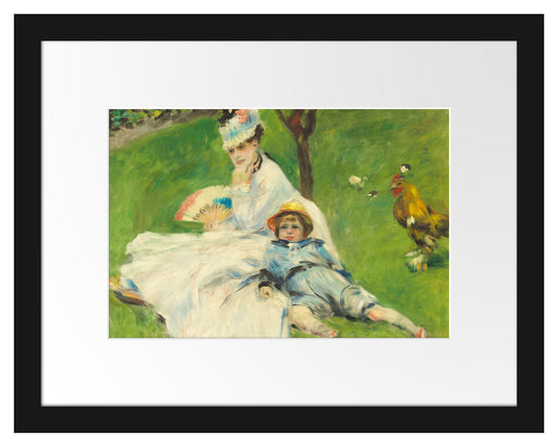 Claude Monet - Madame Monet mit ihrem Sohn Passepartout Rechteckig 30