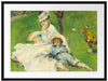 Claude Monet - Madame Monet mit ihrem Sohn Passepartout Rechteckig 80