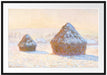Claude Monet - Heuschober am Morgen Schneeeffekt Passepartout Rechteckig 100