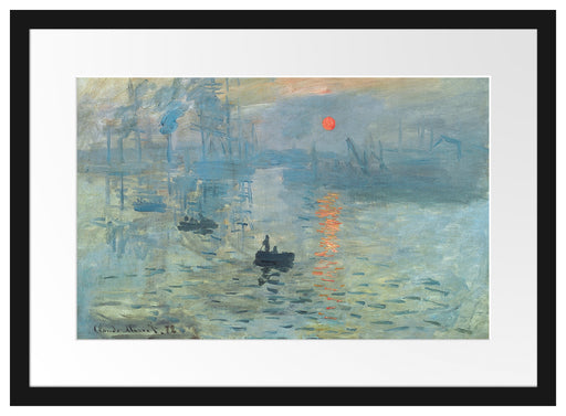 Claude Monet - Impression Sonnenaufgang Passepartout Rechteckig 40